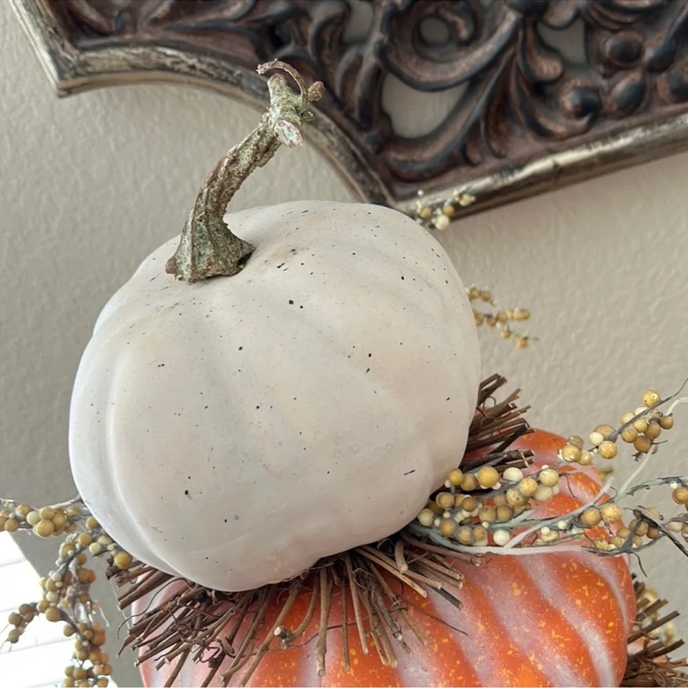 Fall Harvest Autumn Rustic Farmhouse Stacked Pumpkin Topiary